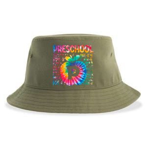 Team Preschool Typography Tie Dye Back To School Teacher Great Gift Sustainable Bucket Hat