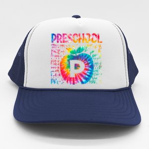 Team Preschool Typography Tie Dye Back To School Teacher Great Gift Trucker Hat