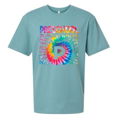 Team Preschool Typography Tie Dye Back To School Teacher Great Gift Sueded Cloud Jersey T-Shirt