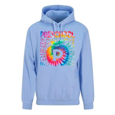 Team Preschool Typography Tie Dye Back To School Teacher Great Gift Unisex Surf Hoodie