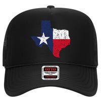 Texas Proud Texan Patriot American USA Flag Vintage Map High Crown Mesh Back Trucker Hat