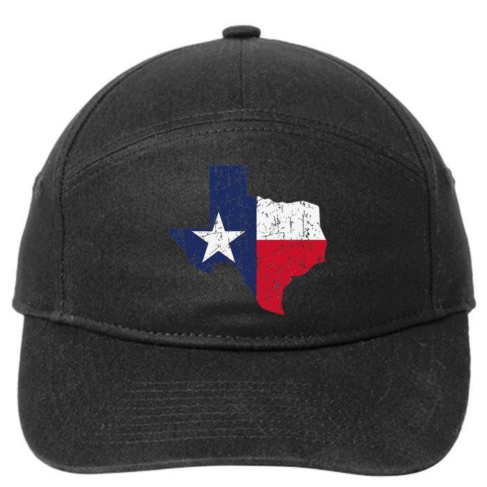 Texas Proud Texan Patriot American USA Flag Vintage Map 7-Panel Snapback Hat