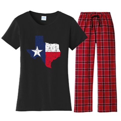 Texas Proud Texan Patriot American USA Flag Vintage Map Women's Flannel Pajama Set