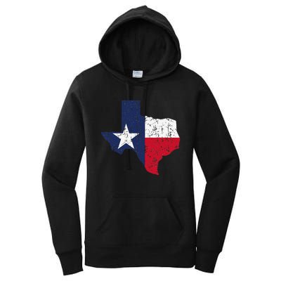 Texas Proud Texan Patriot American USA Flag Vintage Map Women's Pullover Hoodie