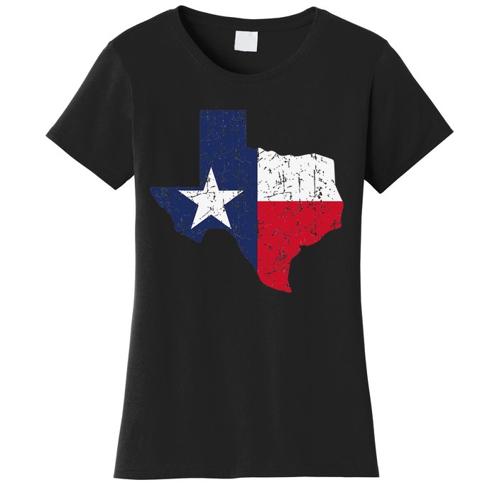 Texas Proud Texan Patriot American USA Flag Vintage Map Women's T-Shirt