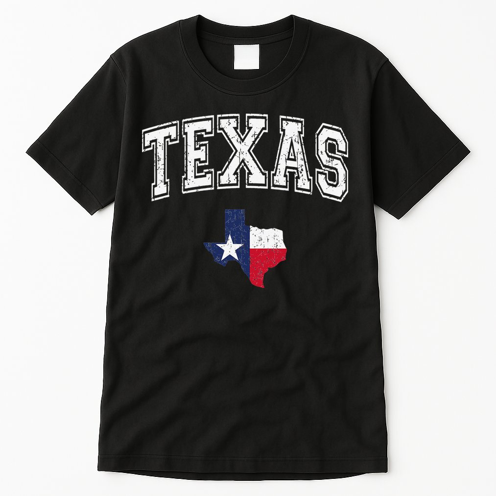 Texas Proud Texan Patriot American USA Flag Vintage Map Tall T-Shirt