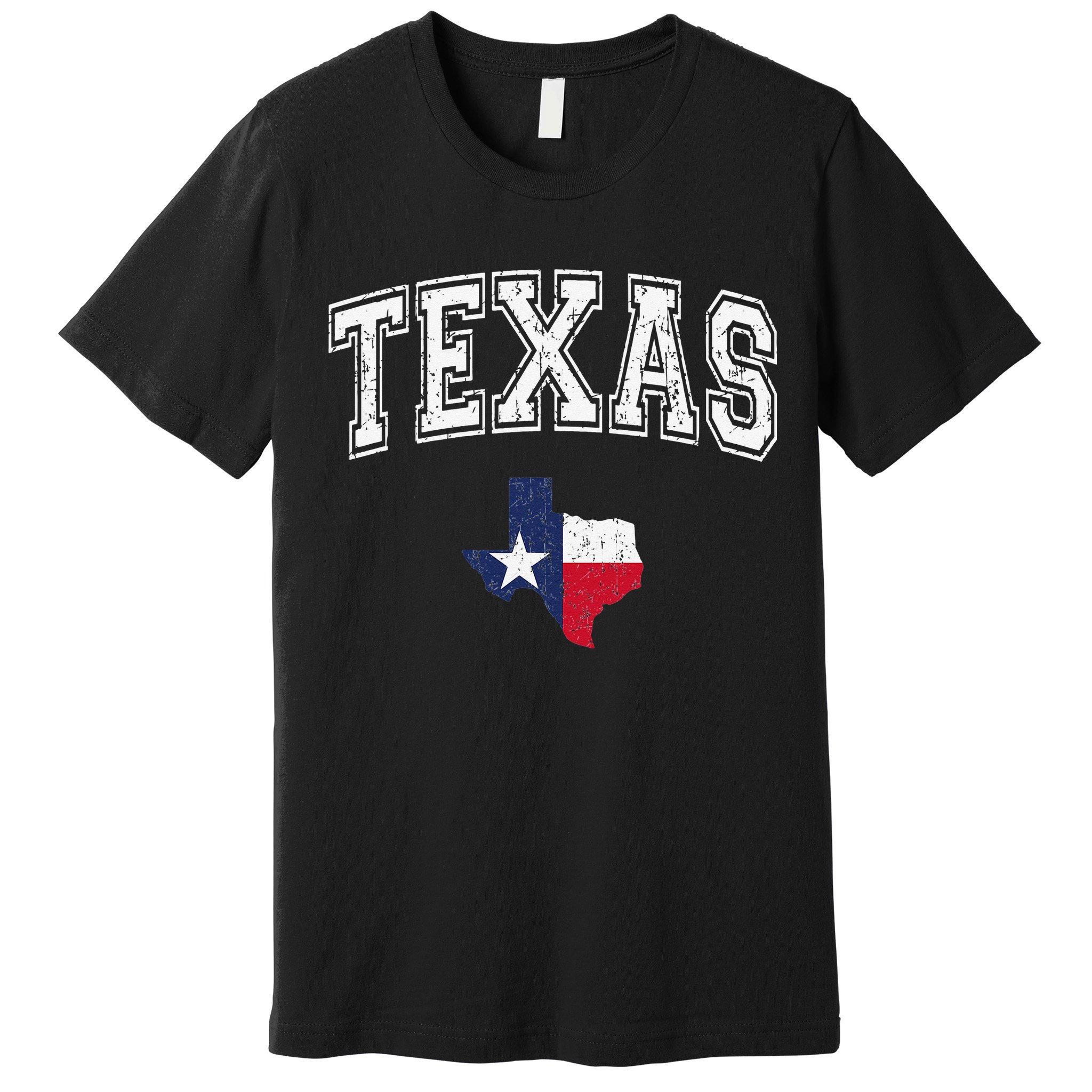 Texas Proud Texan Patriot American USA Flag Vintage Map Premium T-Shirt