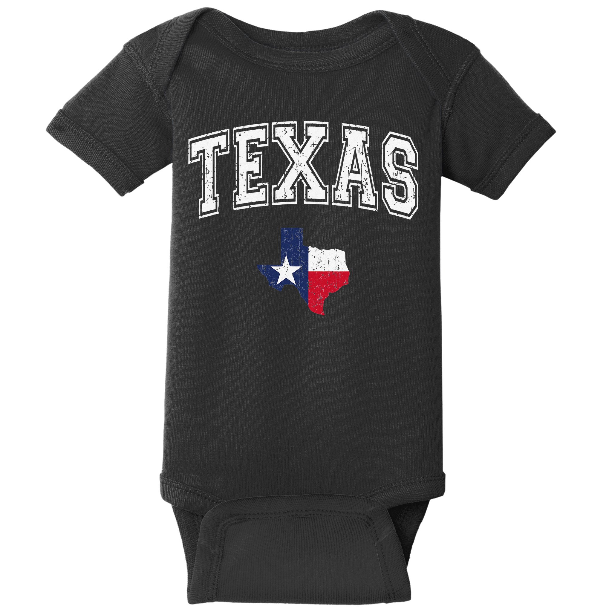 Texas Proud Texan Patriot American USA Flag Vintage Map Baby Bodysuit