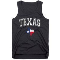 Texas Proud Texan Patriot American USA Flag Vintage Map Tank Top