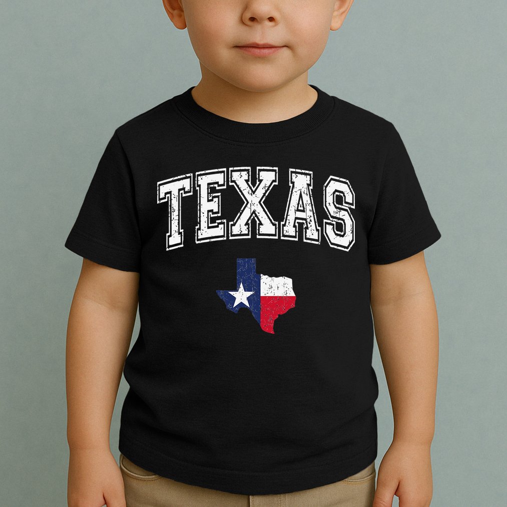 Texas Proud Texan Patriot American USA Flag Vintage Map Toddler T-Shirt