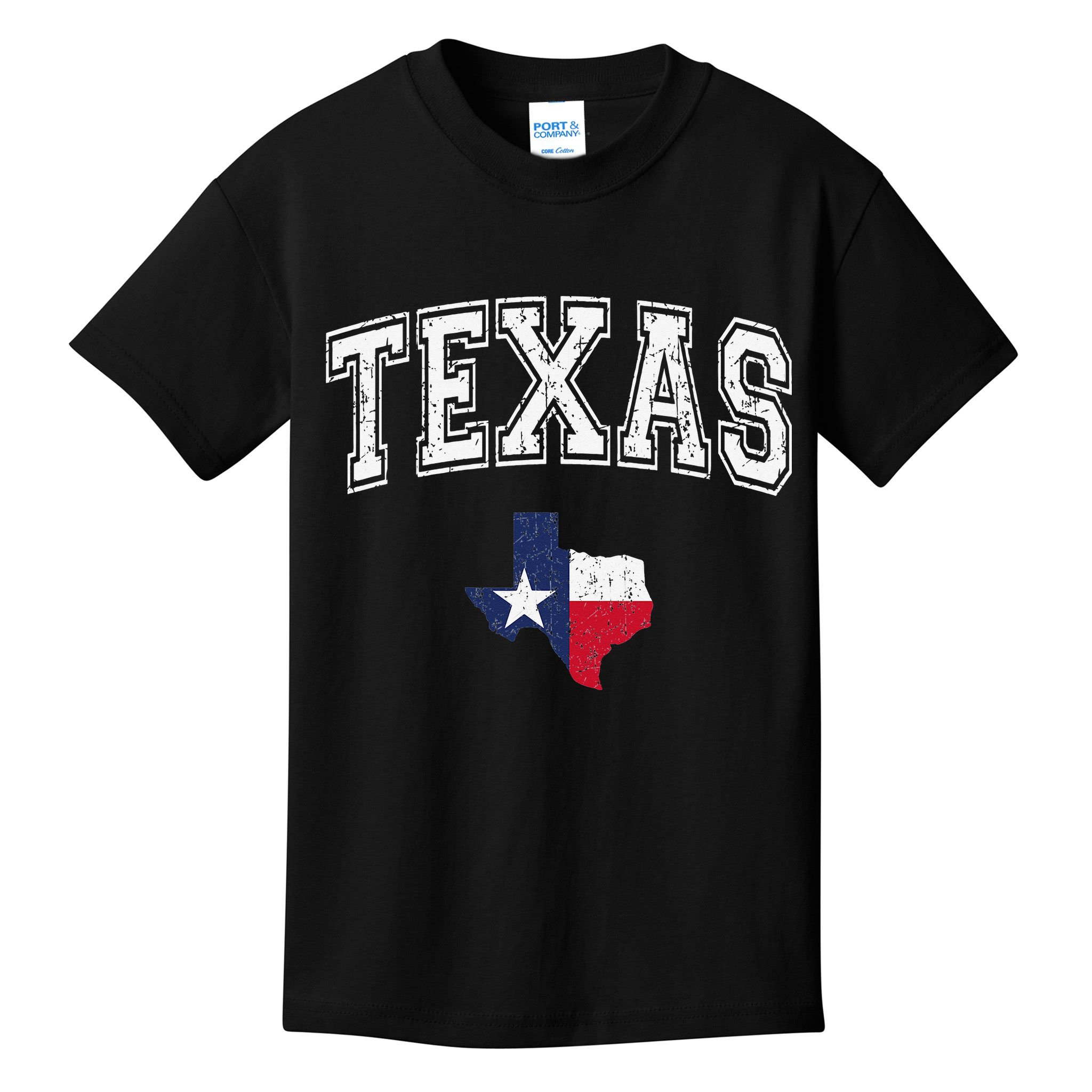 Texas Proud Texan Patriot American USA Flag Vintage Map Kids T-Shirt