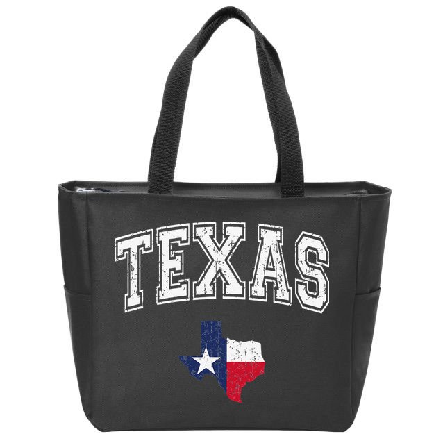 Texas Proud Texan Patriot American USA Flag Vintage Map Zip Tote Bag