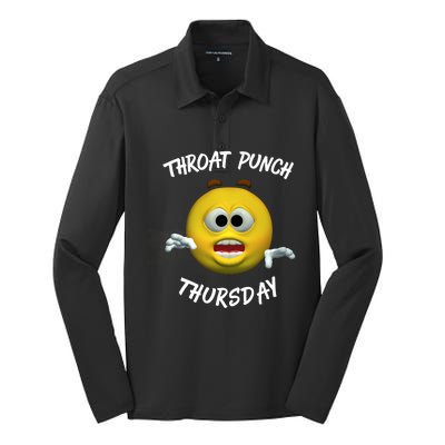 Throat Punch Thursday Sarcastic Cute Gift Silk Touch Performance Long Sleeve Polo