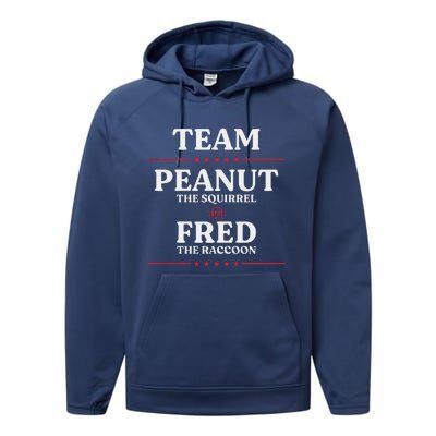 Team Peanut The Squirrel And Fred The Raccoon Justice Performance Fleece Hoodie