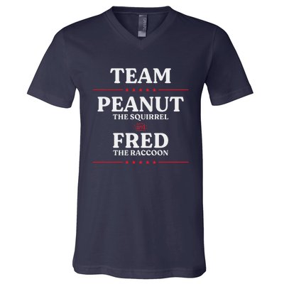 Team Peanut The Squirrel And Fred The Raccoon Justice V-Neck T-Shirt