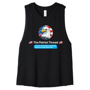 The Patriot Thread Living A Completely Different Reality Women's Racerback Cropped Tank