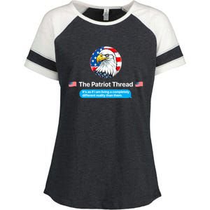 The Patriot Thread Living A Completely Different Reality Enza Ladies Jersey Colorblock Tee