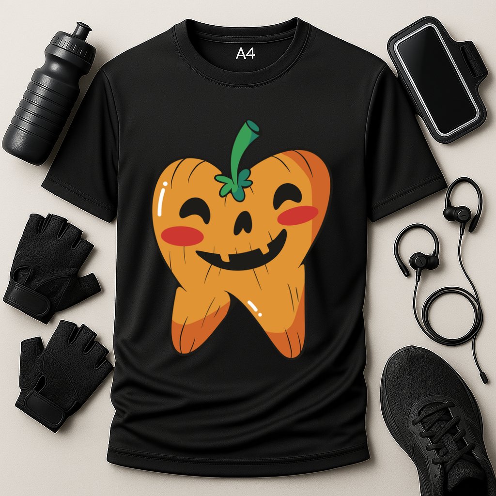 Tooth Pumpkin Cooling Performance Crew T-Shirt