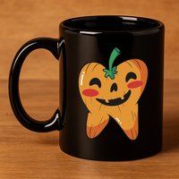Tooth Pumpkin 11oz C Handle Ceramic Mug