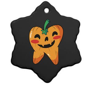 Tooth Pumpkin Ceramic Star Ornament