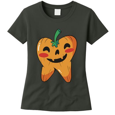Tooth Pumpkin Womens T-Shirt