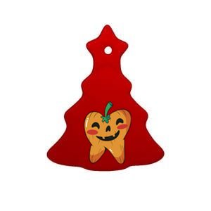 Tooth Pumpkin Ceramic Tree Ornament