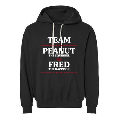 Team Peanut The Squirrel And Fred The Raccoon Justice Garment-Dyed Fleece Hoodie