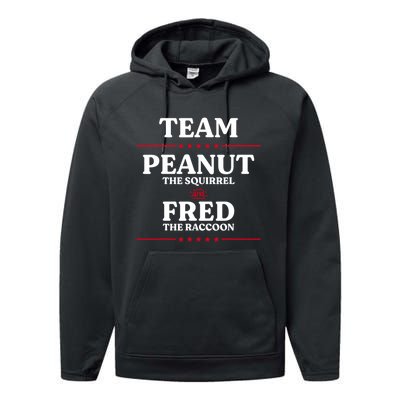 Team Peanut The Squirrel And Fred The Raccoon Justice Performance Fleece Hoodie