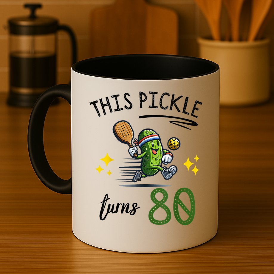 THIS PICKLE TURNS 80 PICKLEBALL 80th BIRTHDAY Mug