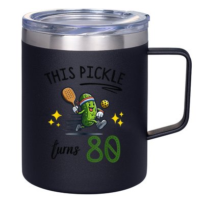 THIS PICKLE TURNS 80 PICKLEBALL 80th BIRTHDAY 12oz Stainless Steel Coffee Mug