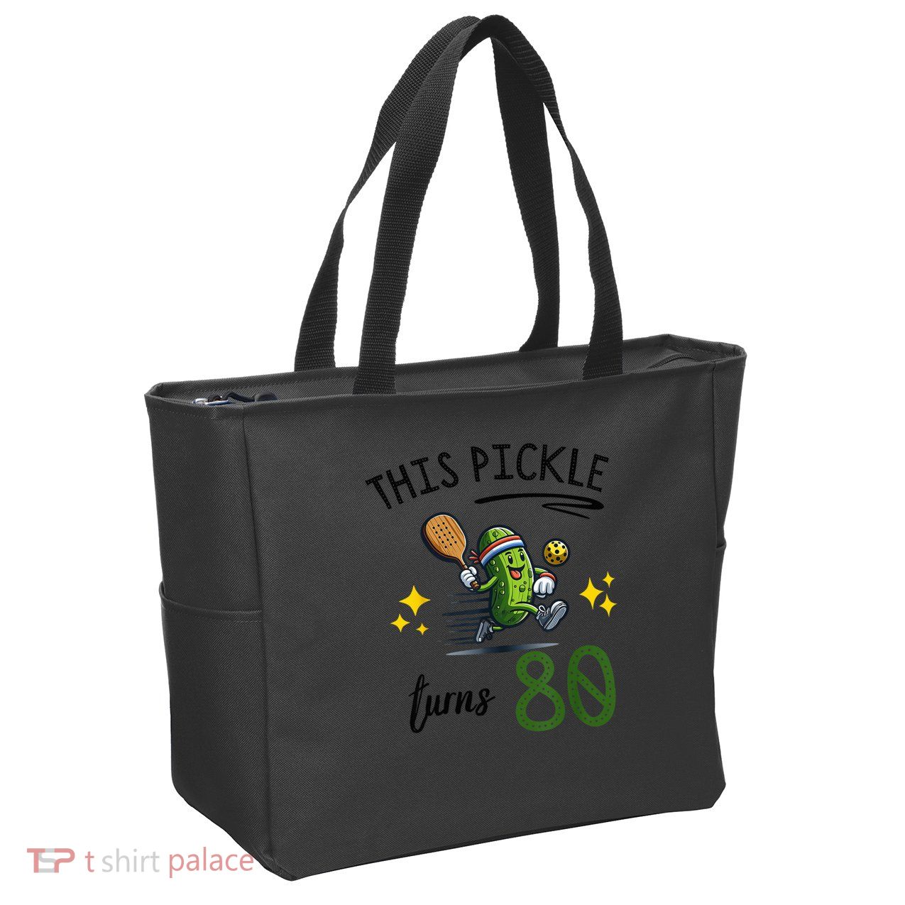 THIS PICKLE TURNS 80 PICKLEBALL 80th BIRTHDAY Zip Tote Bag