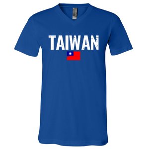 Taiwan Proud Taiwanese Flag Funny Gift V-Neck T-Shirt