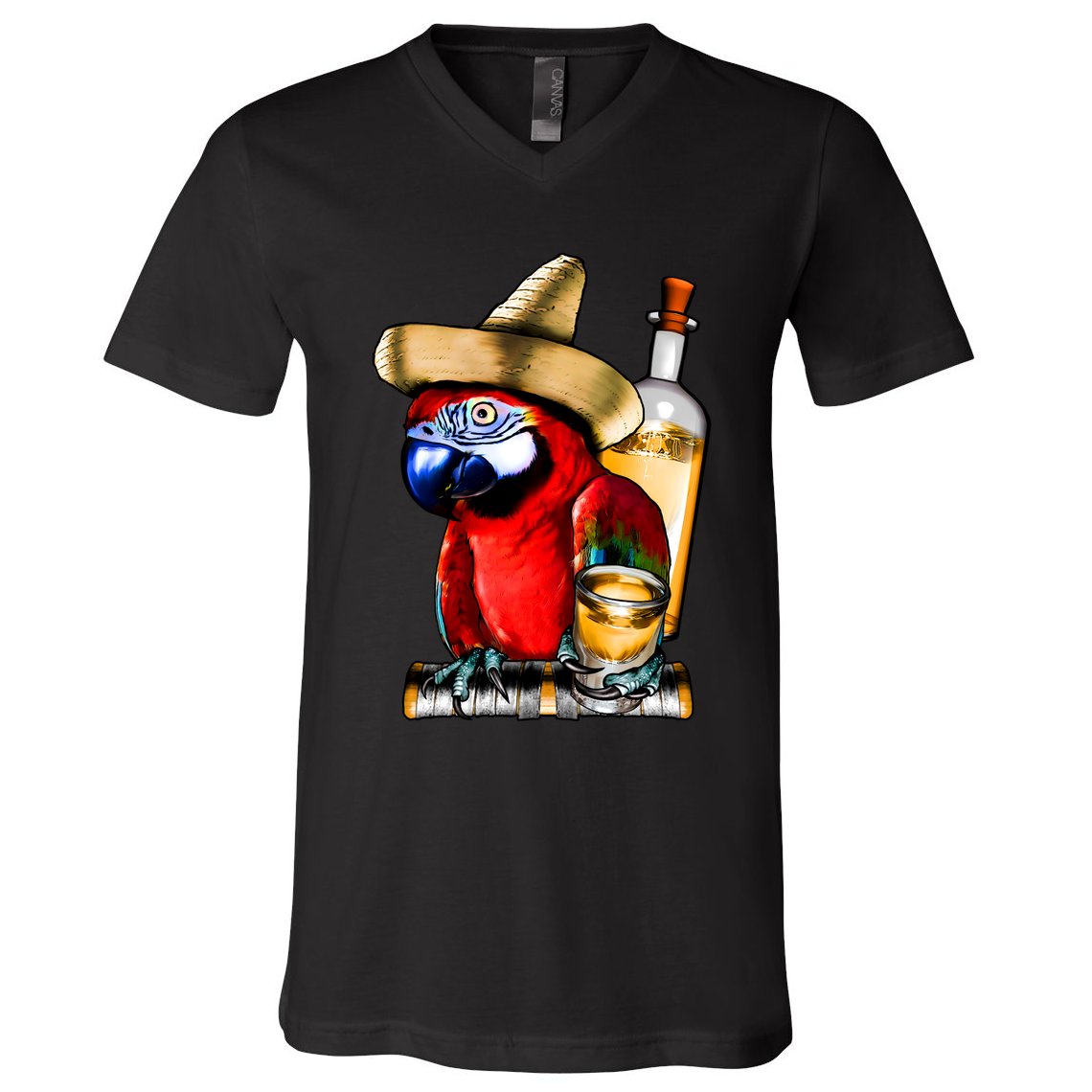 Tequilla Parrot V-Neck T-Shirt