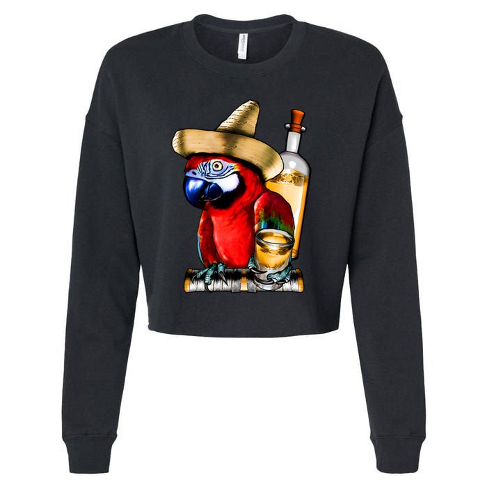 Tequilla Parrot Cropped Pullover Crew