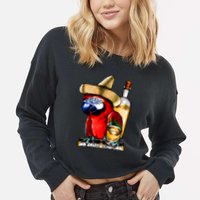 Tequilla Parrot Cropped Pullover Crew