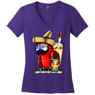 Tequilla Parrot Women's V-Neck T-Shirt