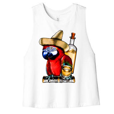 Tequilla Parrot Women's Racerback Cropped Tank