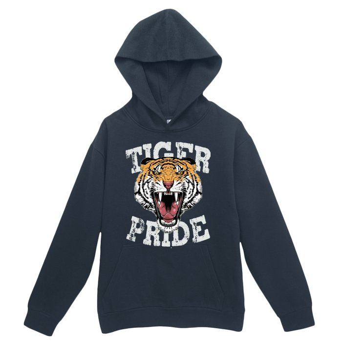 Tiger Pride Tiger Mascot Vintage School Sports Team Football Urban Pullover Hoodie