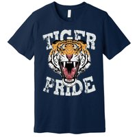 Tiger Pride Tiger Mascot Vintage School Sports Team Football Premium T-Shirt