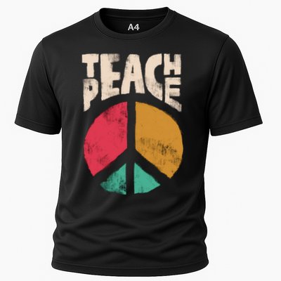 Teach Peace Teacher's Day 2022 Vintage Peace Sign Performance Shirt