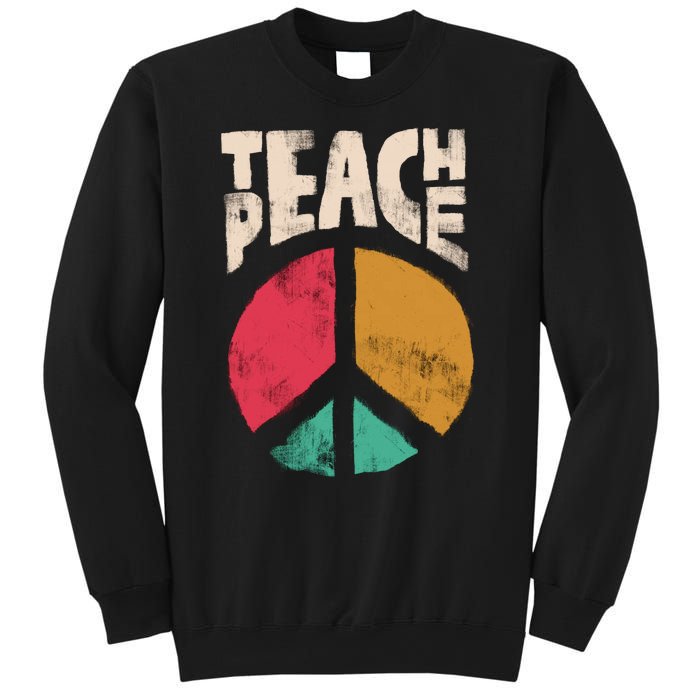 Teach Peace Teacher's Day 2022 Vintage Peace Sign Sweatshirt