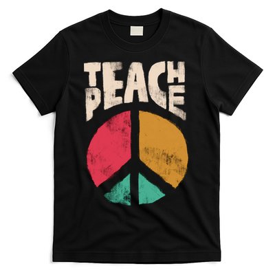 Teach Peace Teacher's Day 2022 Vintage Peace Sign T-Shirt