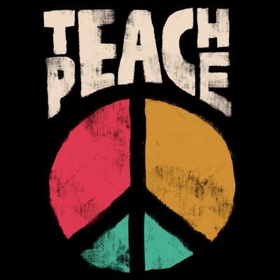 Teach Peace Teacher's Day 2022 Vintage Peace Sign T-Shirt