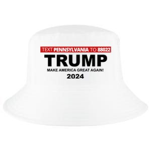 Text Pennsylvania To 88022 Trump Make America Great Again 2024 Cool Comfort Performance Bucket Hat