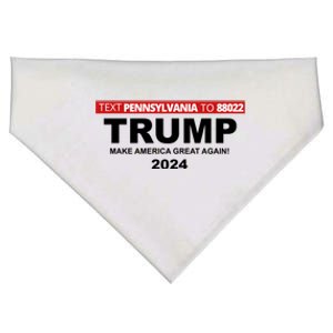 Text Pennsylvania To 88022 Trump Make America Great Again 2024 USA-Made Doggie Bandana