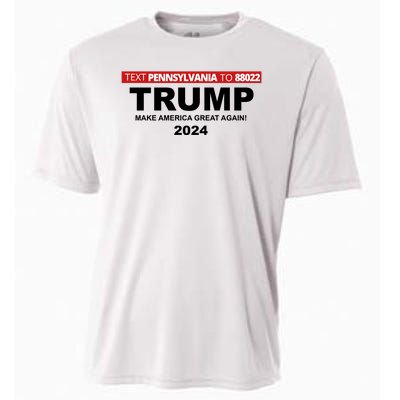 Text Pennsylvania To 88022 Trump Make America Great Again 2024 Cooling Performance Crew T-Shirt