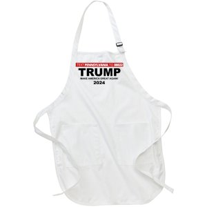 Text Pennsylvania To 88022 Trump Make America Great Again 2024 Full-Length Apron With Pockets