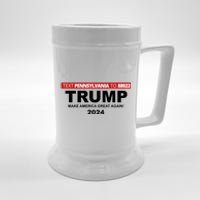 Text Pennsylvania To 88022 Trump Make America Great Again 2024 Beer Stein