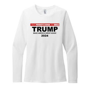 Text Pennsylvania To 88022 Trump Make America Great Again 2024 Womens CVC Long Sleeve Shirt