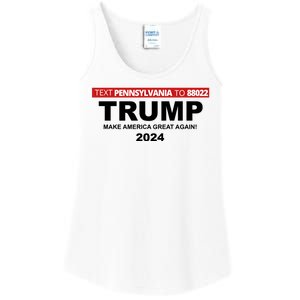 Text Pennsylvania To 88022 Trump Make America Great Again 2024 Ladies Essential Tank